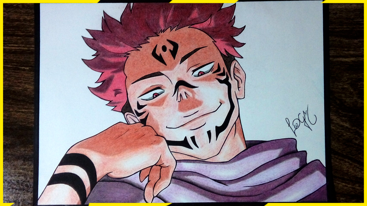 Como Desenhar O Itadori Sukuna, E Colorir Usando Material Escolar – O Tutorial Completo